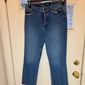 PAIGE Women's Classic Blue Straight Leg Jeans 30 collete crop